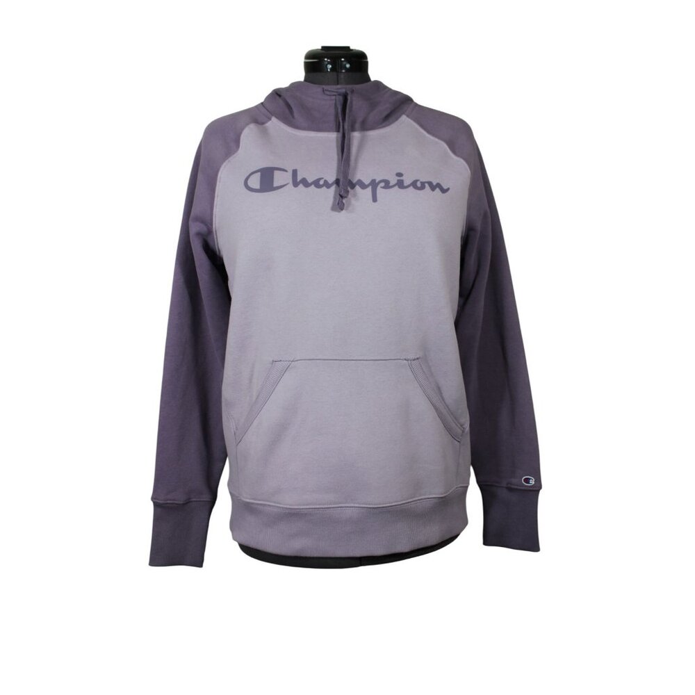 Champion women's colorblock fleece pullover hoodie sweatshirt M FLAW
